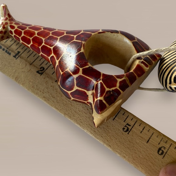 NWT Set of 8 Handmade Safari Animals Napkin Rings Zebra Elephant Giraffe Cheetah - Picture 12 of 13